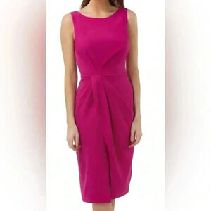 JS Collections sleeveless suplice pleat rich pink special ocasions dress size 10